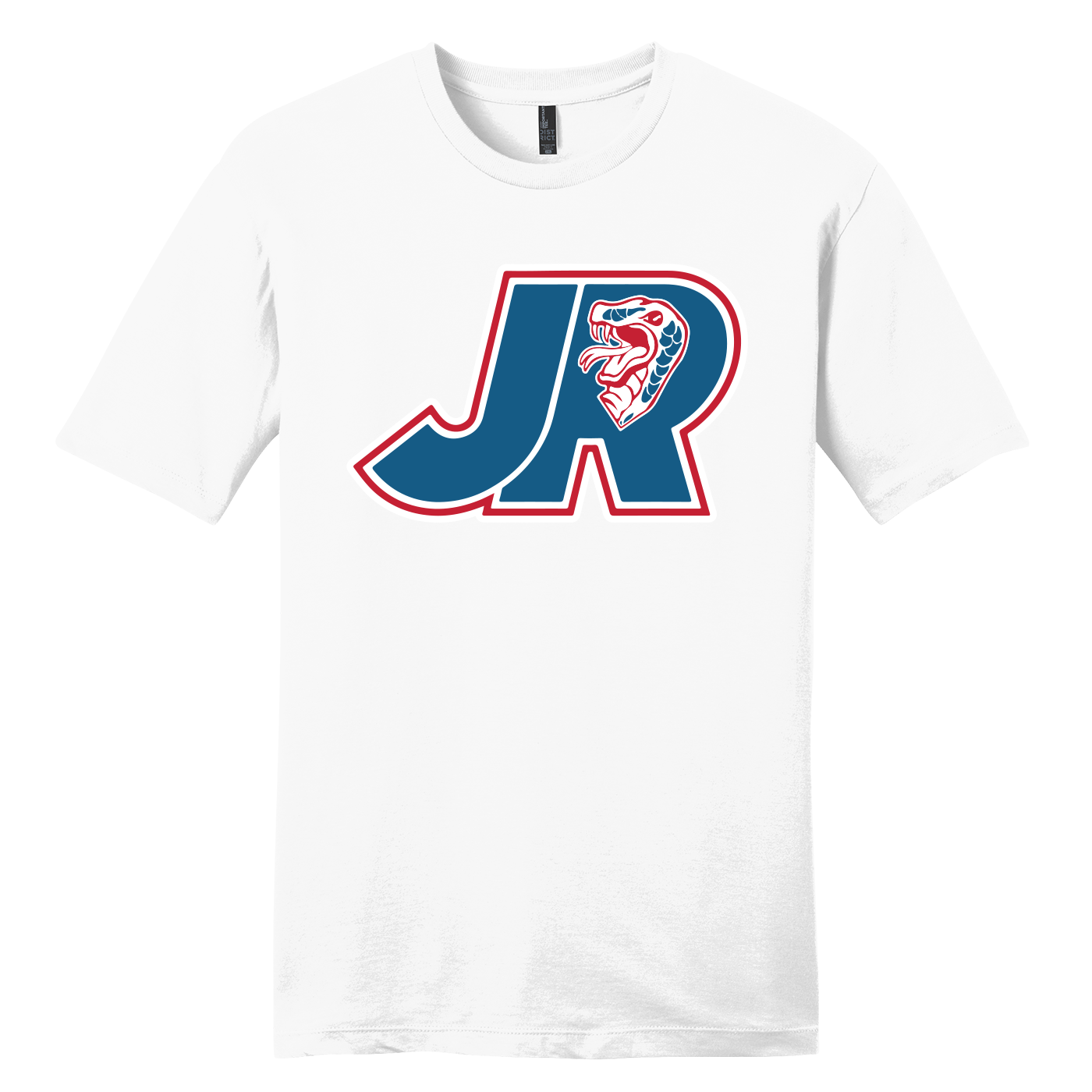 Jr. Mocs unisex cotton tee, Jr. logo, white