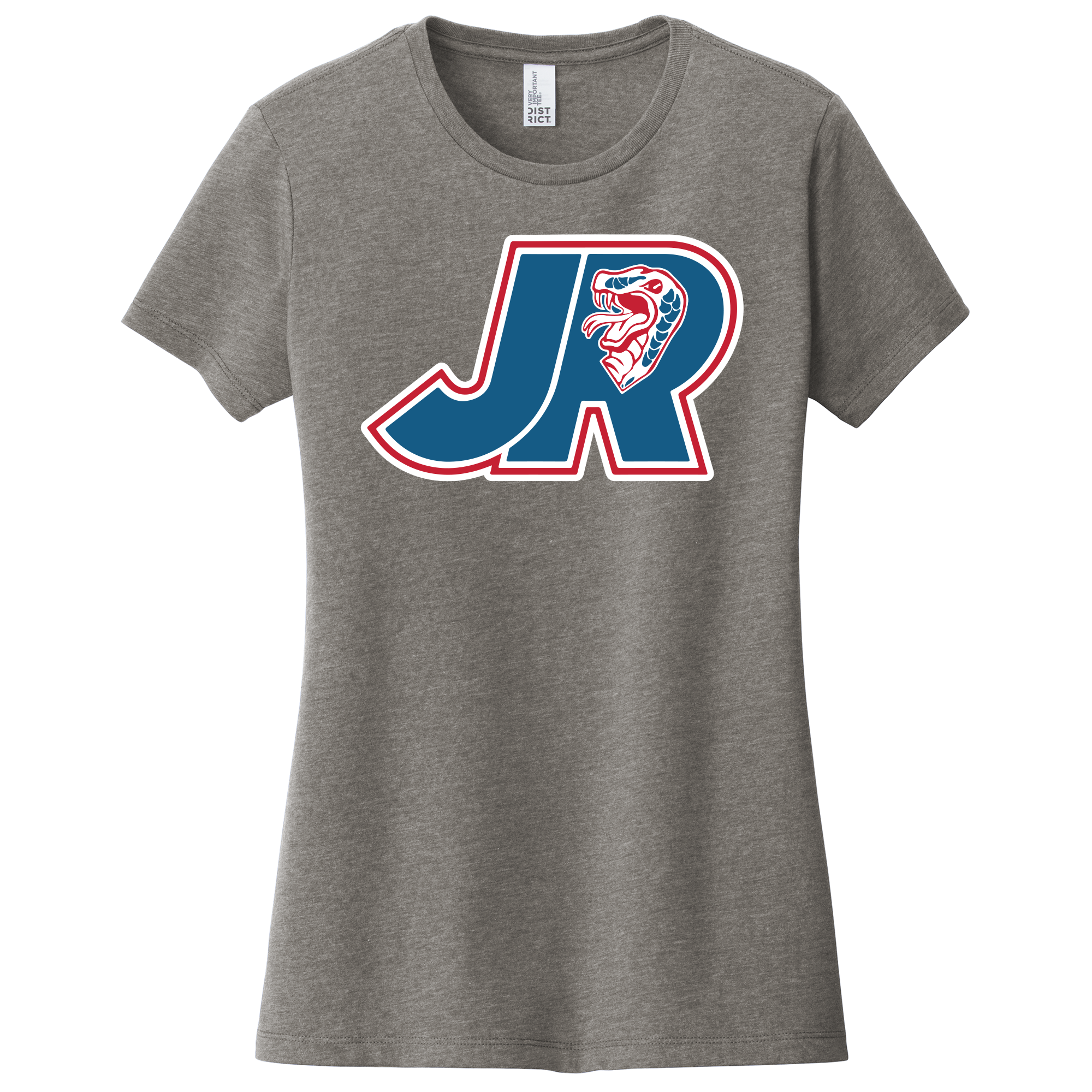 Jr. Mocs women's tee, Jr. logo, grey frost