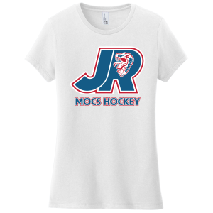 Jr. Mocs women's tee, stacked logo, white