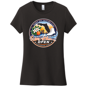 Orange Blossom Open women's tee, black