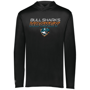 TGH Bull Sharks lightweight performance hoodie, hockey logo 26, black