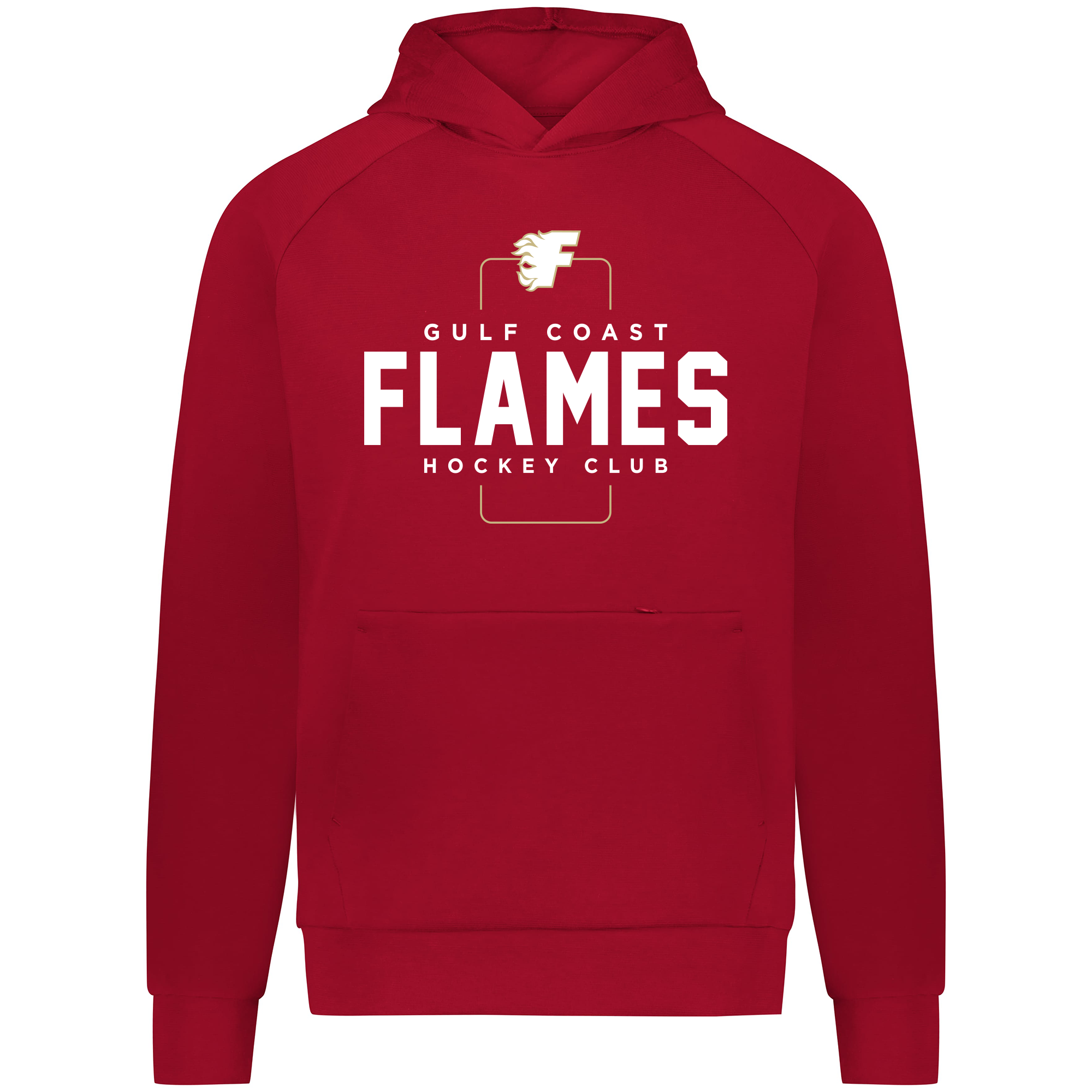 Gulf Coast Flames City series hoodie, 2026 box logo, scarlet