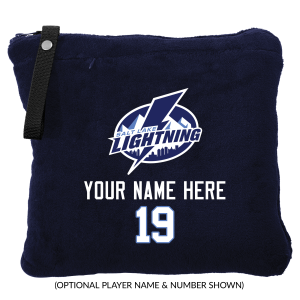SLC Lightning packable travel blanket, customized, deep navy