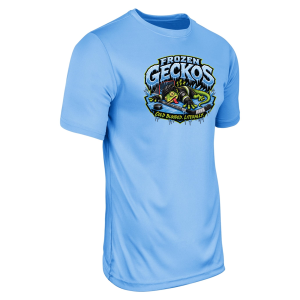 TGH Frozen Geckos performance tee, light blue