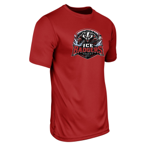 TGH Ice Badgers performance tee, scarlet