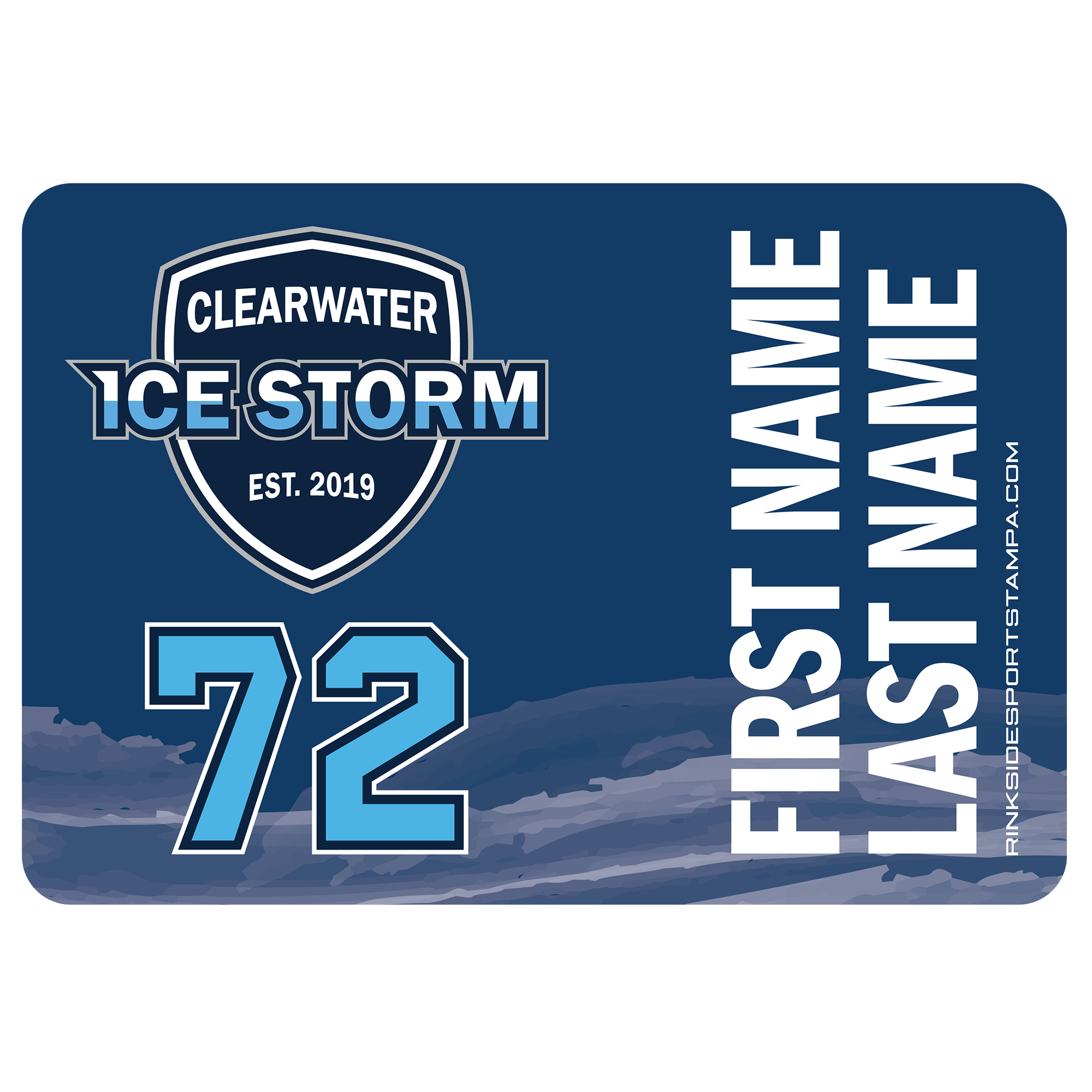 Clearwater Ice Storm customizable water bottle decal
