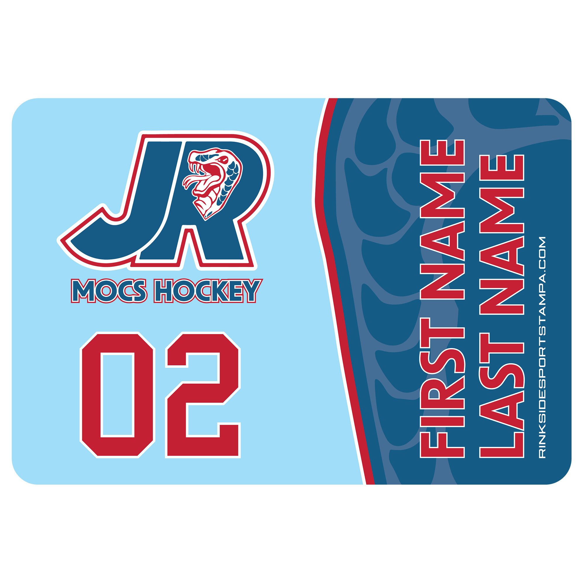Jr. Mocs customizable water bottle decal