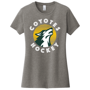 Cypress Creek Coyotes women's tee, circle logo 1, grey frost