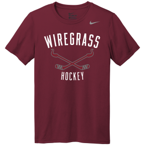 Wiregrass Nike Team Tee, sticks logo 1, deep maroon